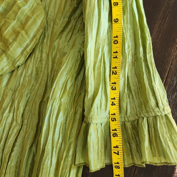 Miland Iridescent Green Maxi Skirt Jacket Set Large Mermaidcore Fairycore Whimsy - Picture 9 of 15